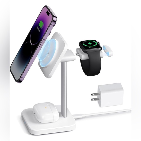 BNWB ESR 3-in-1 Wireless Charger Stand with MagSafe For IPhone Apple Watch White - Picture 1 of 12